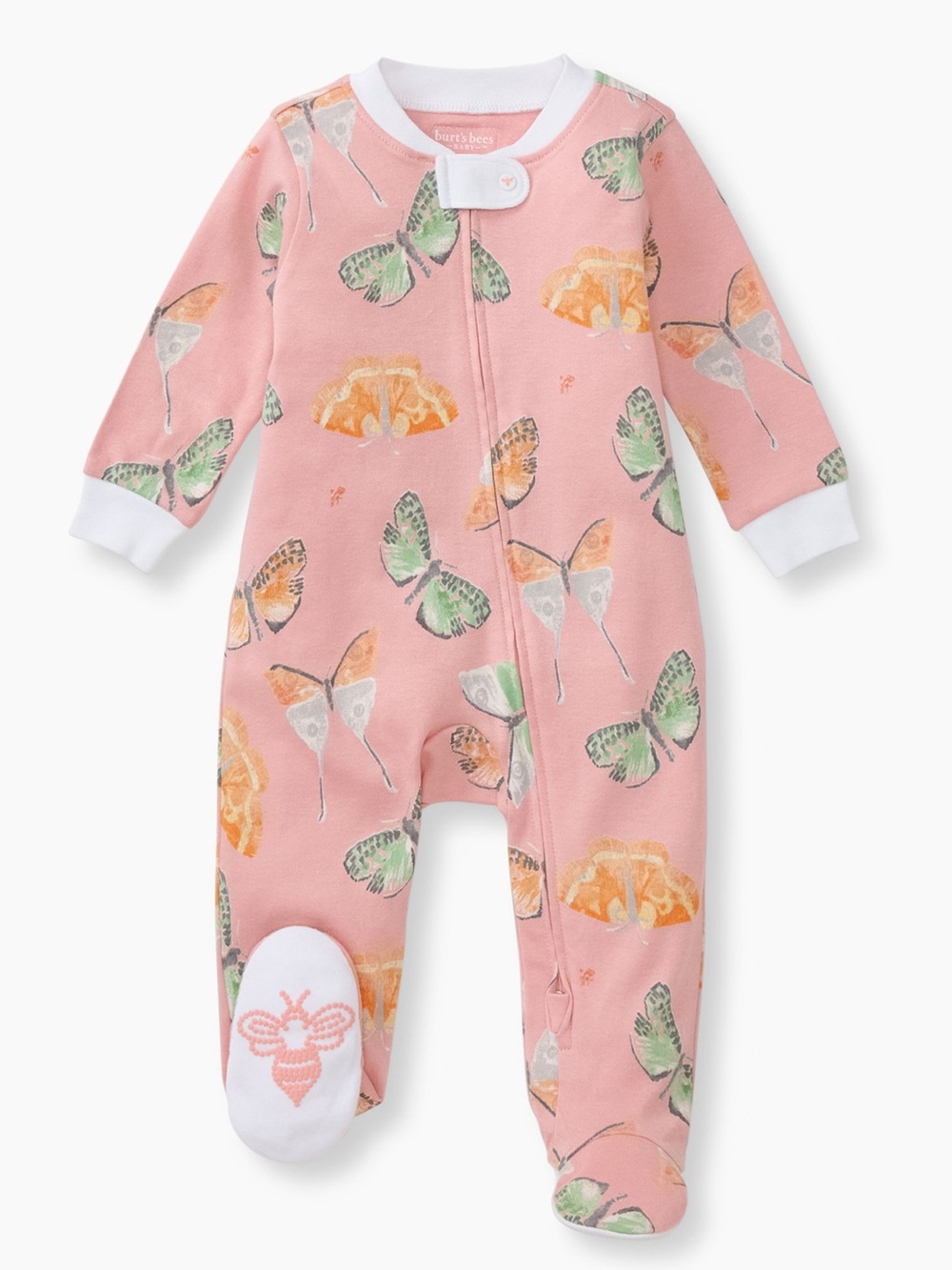 Burt’s bees butterfly zippy footie pajamas